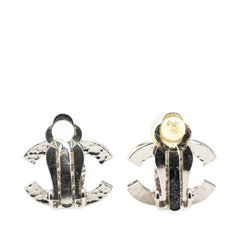 Silver Plated CC Faux Pearl Clip On Earrings