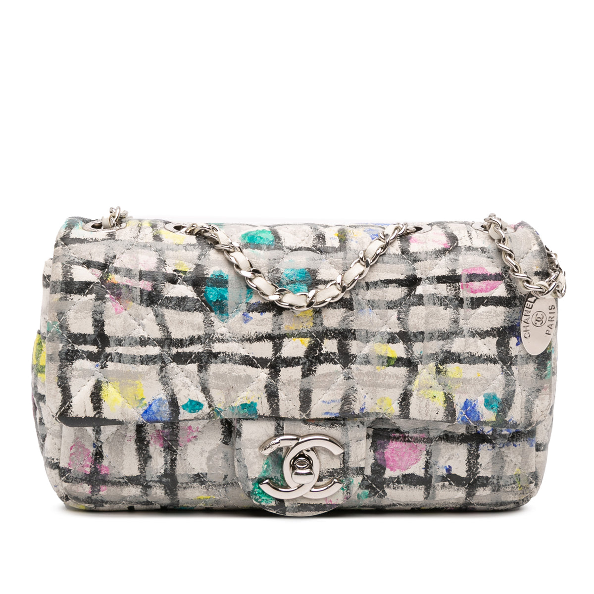Mini Rectangular Calfskin Hand Painted Graffiti Flap