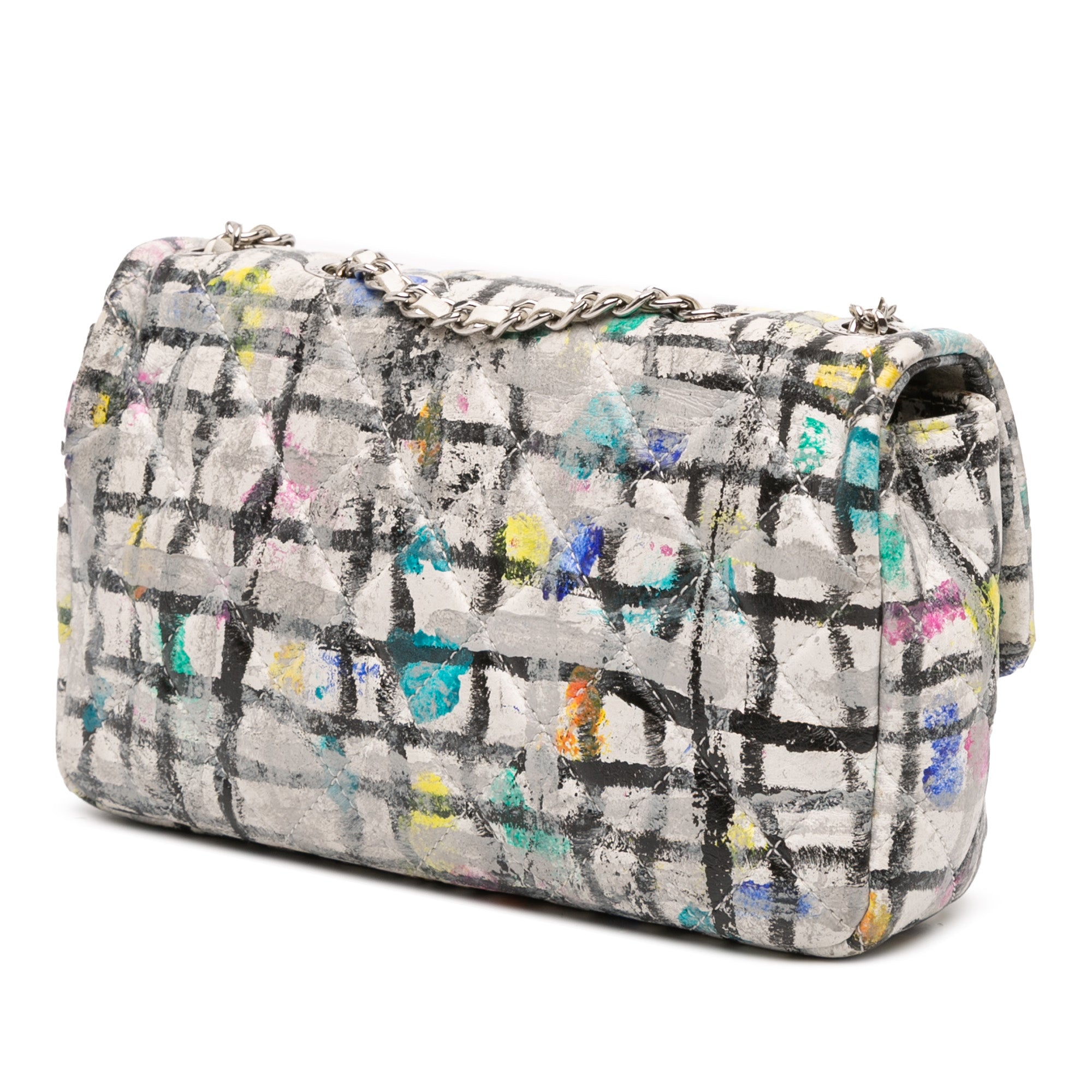 Mini Rectangular Calfskin Hand Painted Graffiti Flap