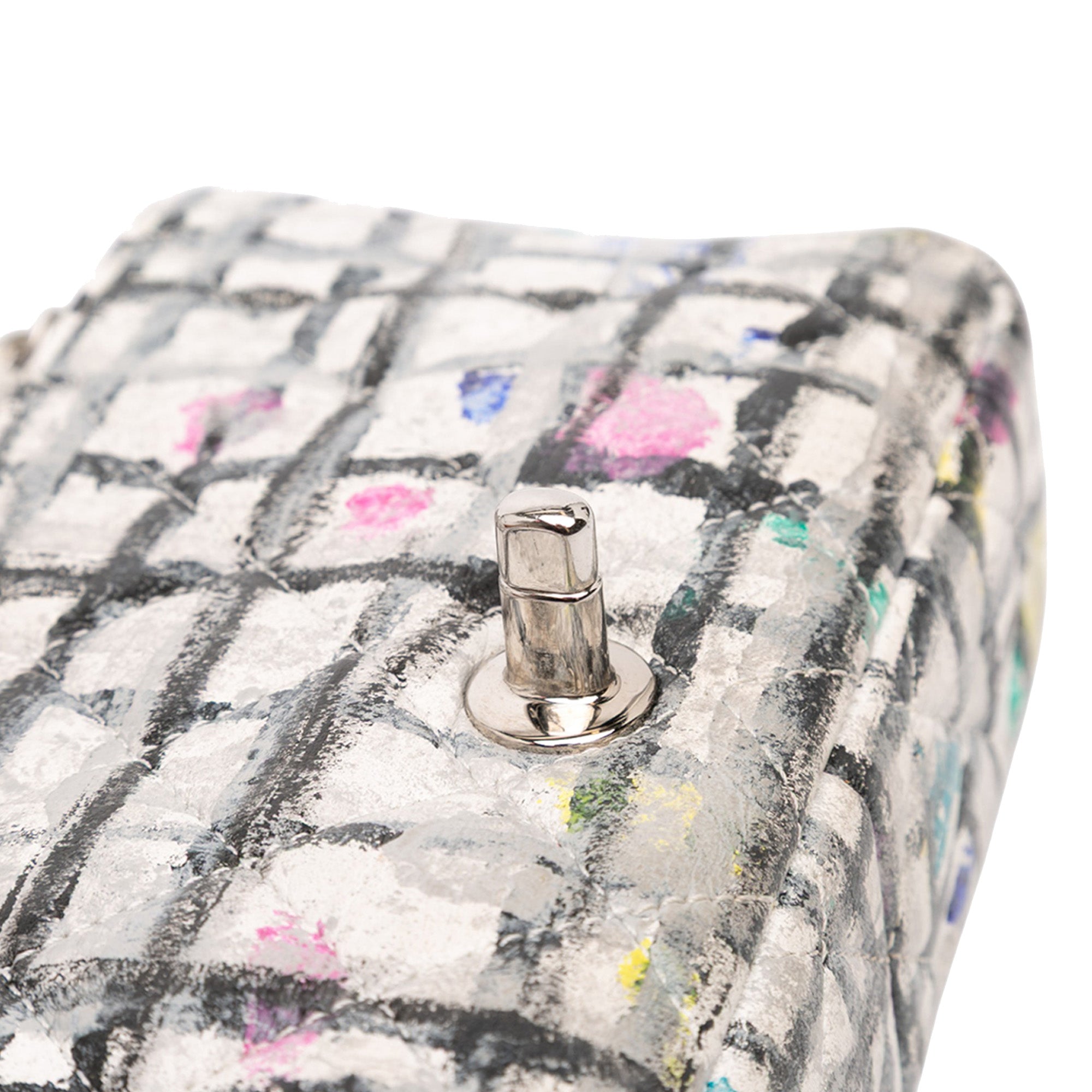 Mini Rectangular Calfskin Hand Painted Graffiti Flap