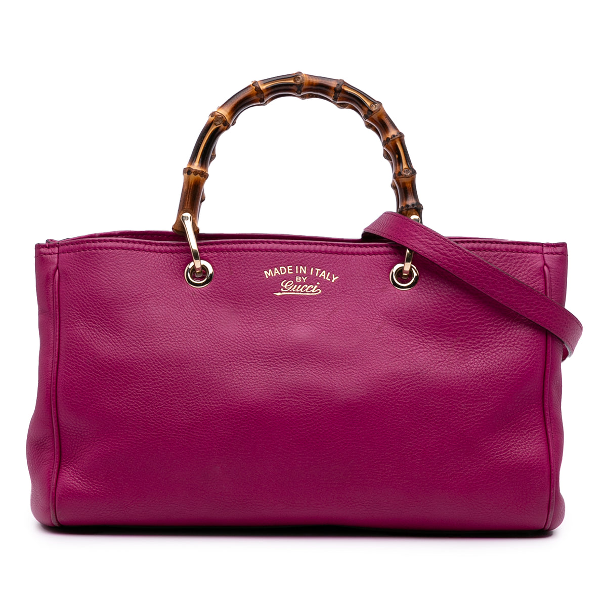 Medium Calfskin Bamboo Shopper Satchel