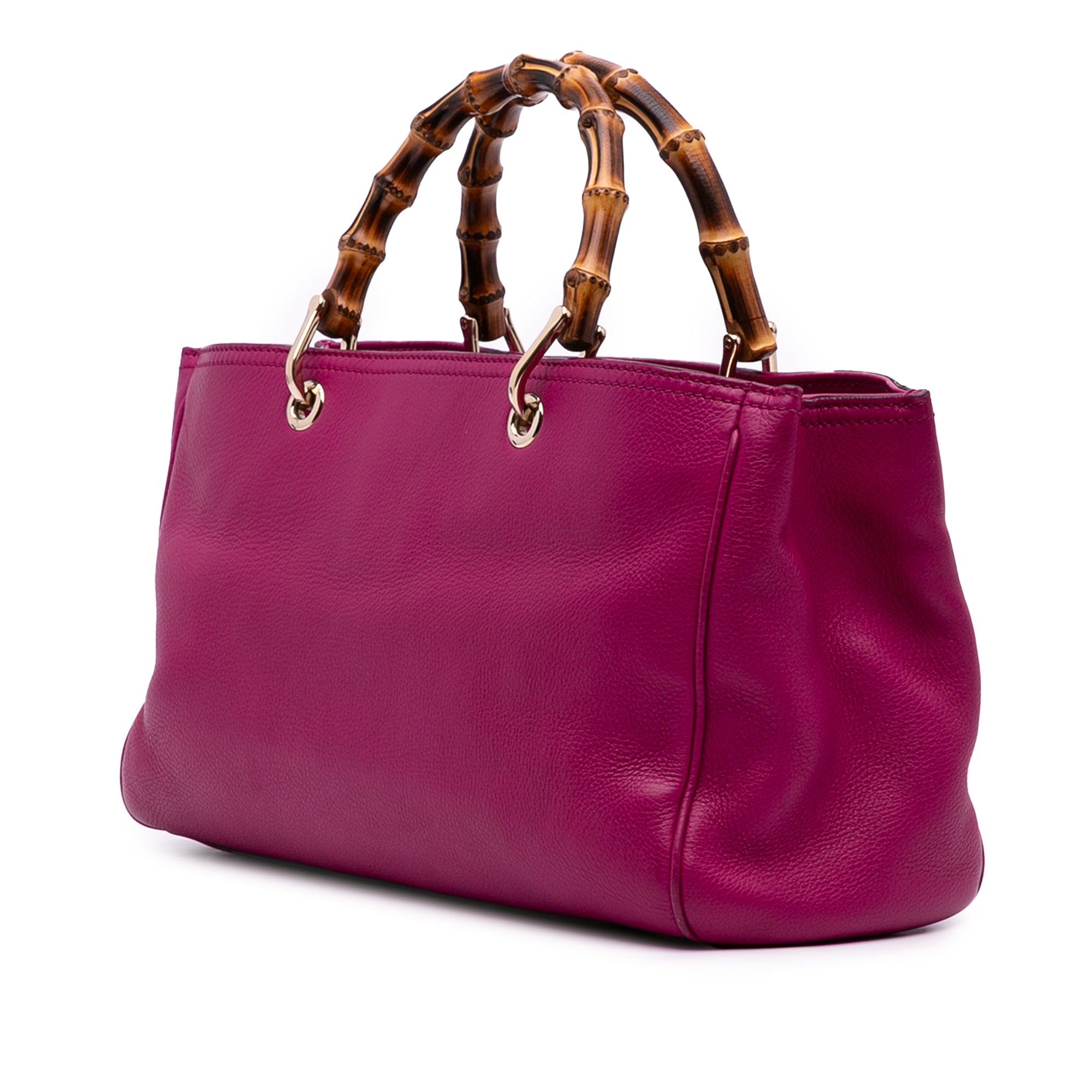 Medium Calfskin Bamboo Shopper Satchel