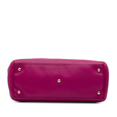 Medium Calfskin Bamboo Shopper Satchel