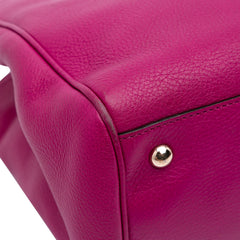 Medium Calfskin Bamboo Shopper Satchel