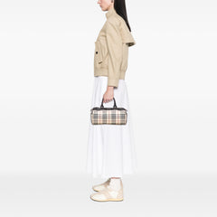 House Check Canvas Barrel Handbag