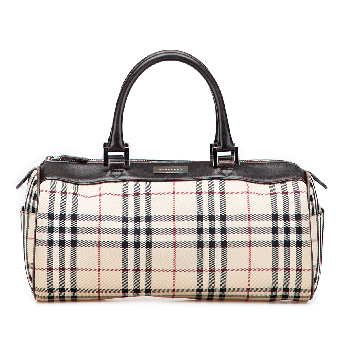 House Check Canvas Barrel Handbag