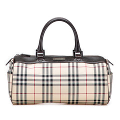 House Check Canvas Barrel Handbag