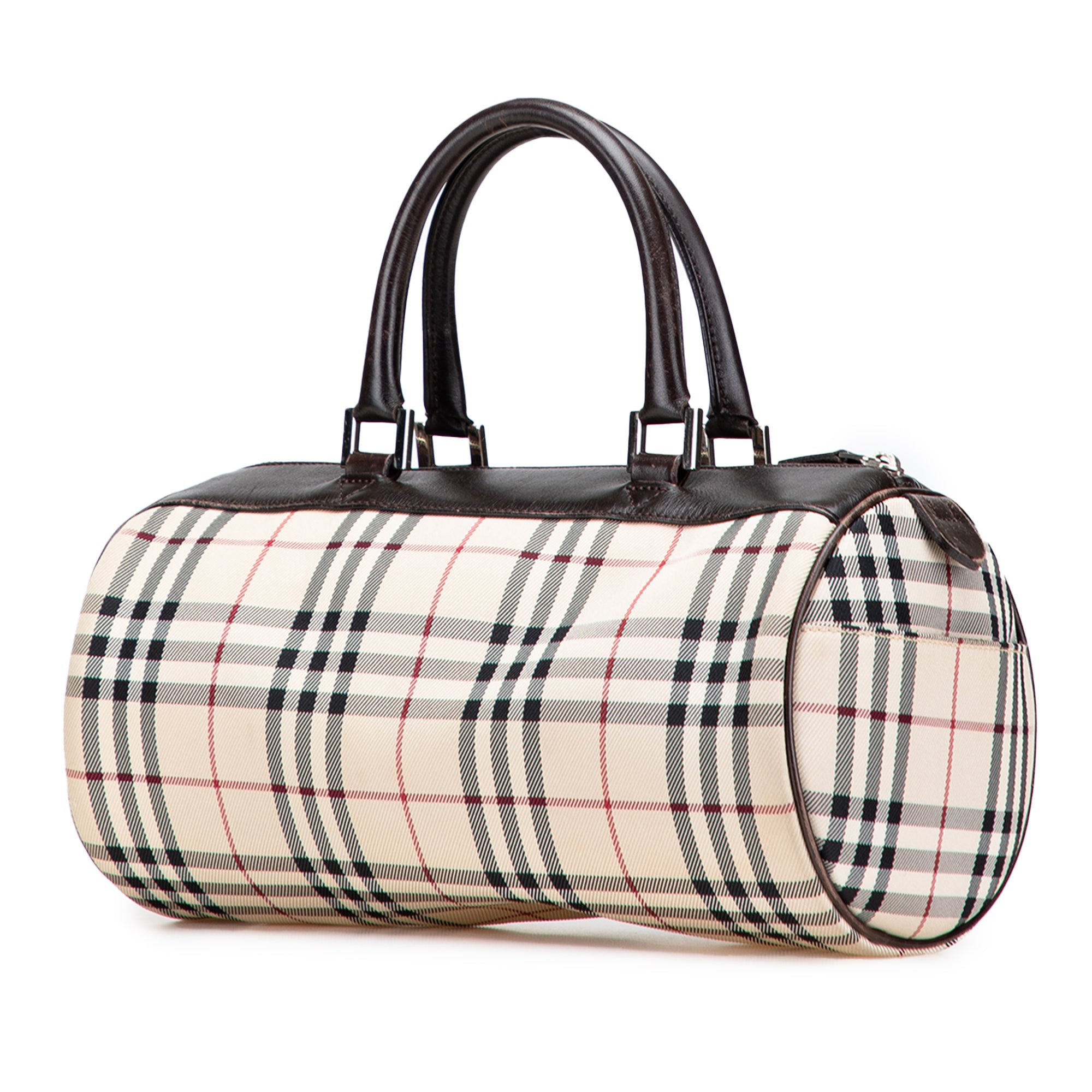House Check Canvas Barrel Handbag