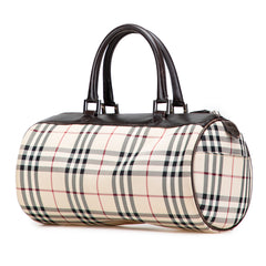 House Check Canvas Barrel Handbag