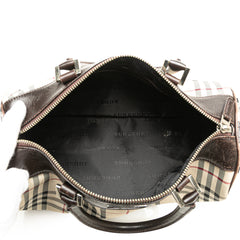 House Check Canvas Barrel Handbag