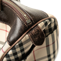 House Check Canvas Barrel Handbag