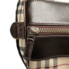 House Check Canvas Barrel Handbag