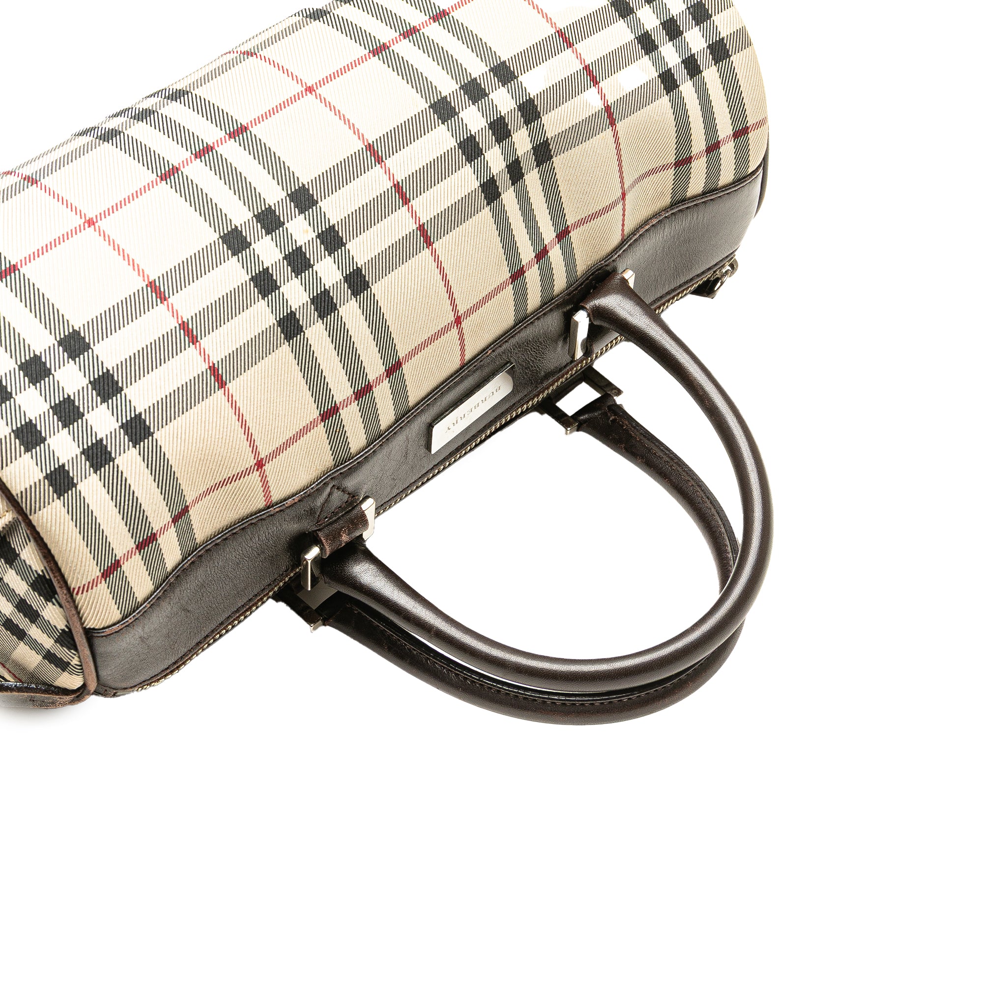 House Check Canvas Barrel Handbag