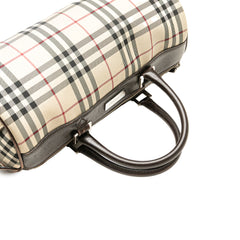 House Check Canvas Barrel Handbag