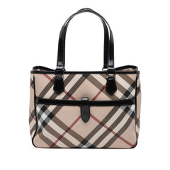 Supernova Check Coated Canvas Tote