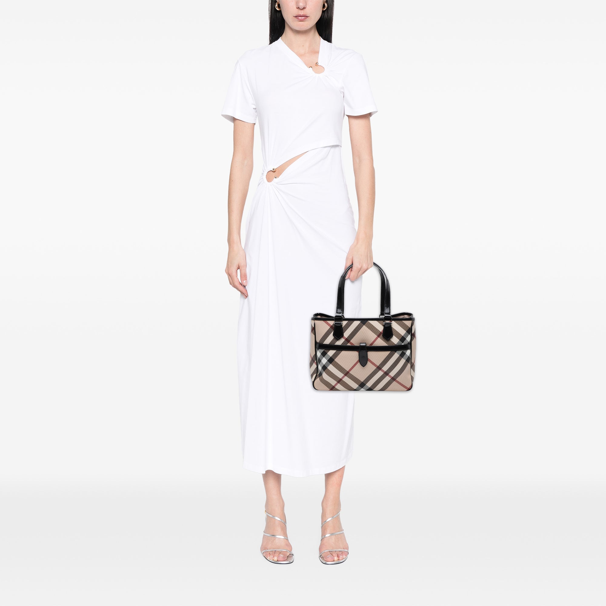 Supernova Check Coated Canvas Tote