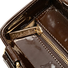 Patent Chocolate Bar Shoulder Bag