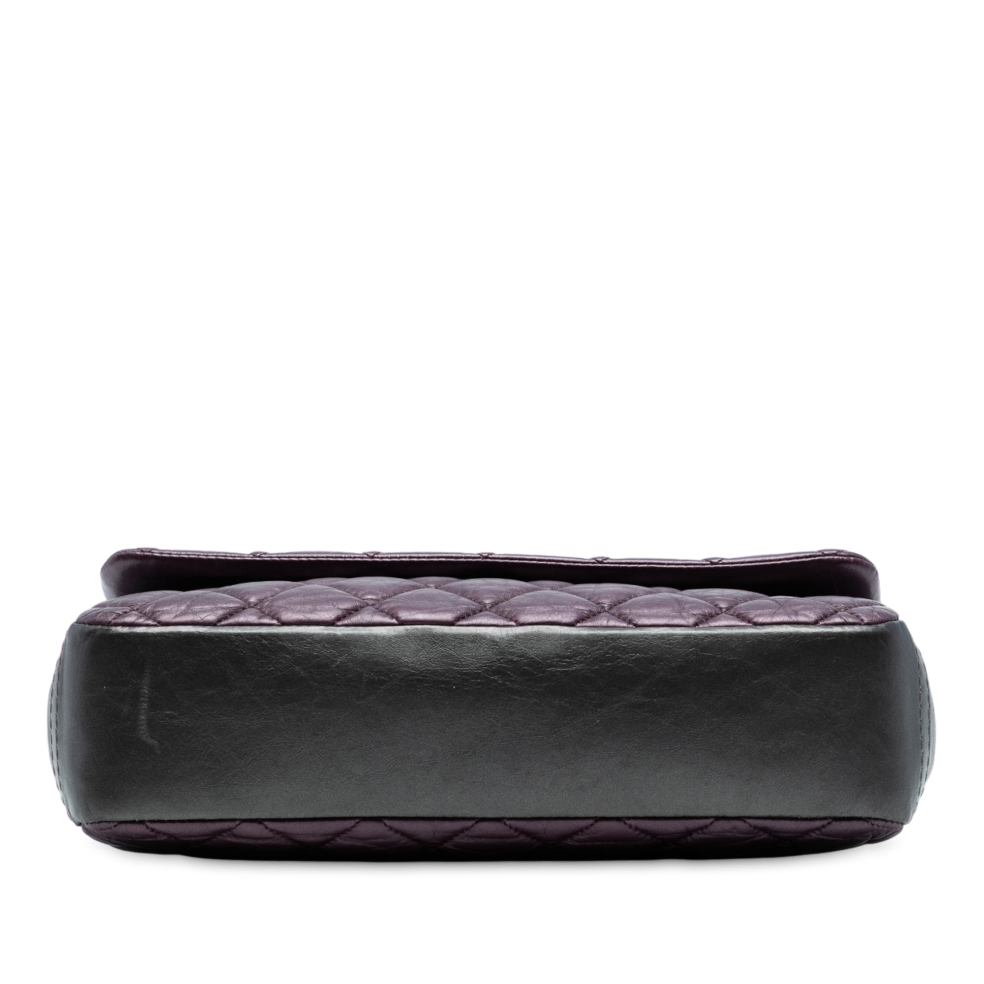 Small Bicolor Quilted Aged Calfskin Lady Pearly Flap