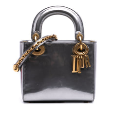 Mini Metallic Glazed Calfskin Lady Dior