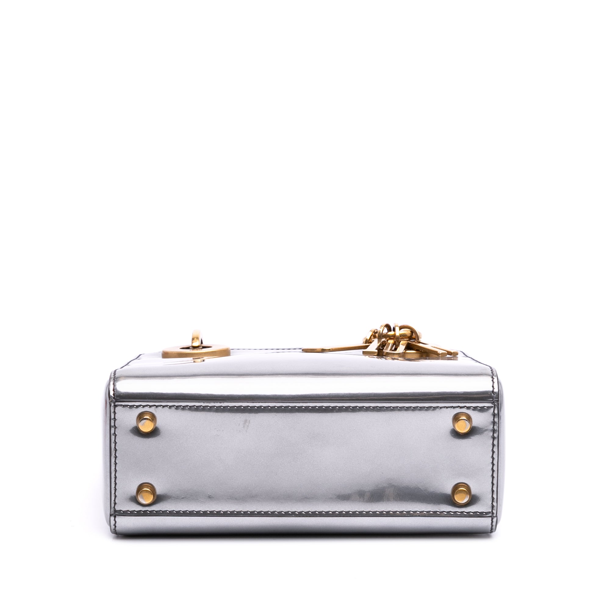 Mini Metallic Glazed Calfskin Lady Dior