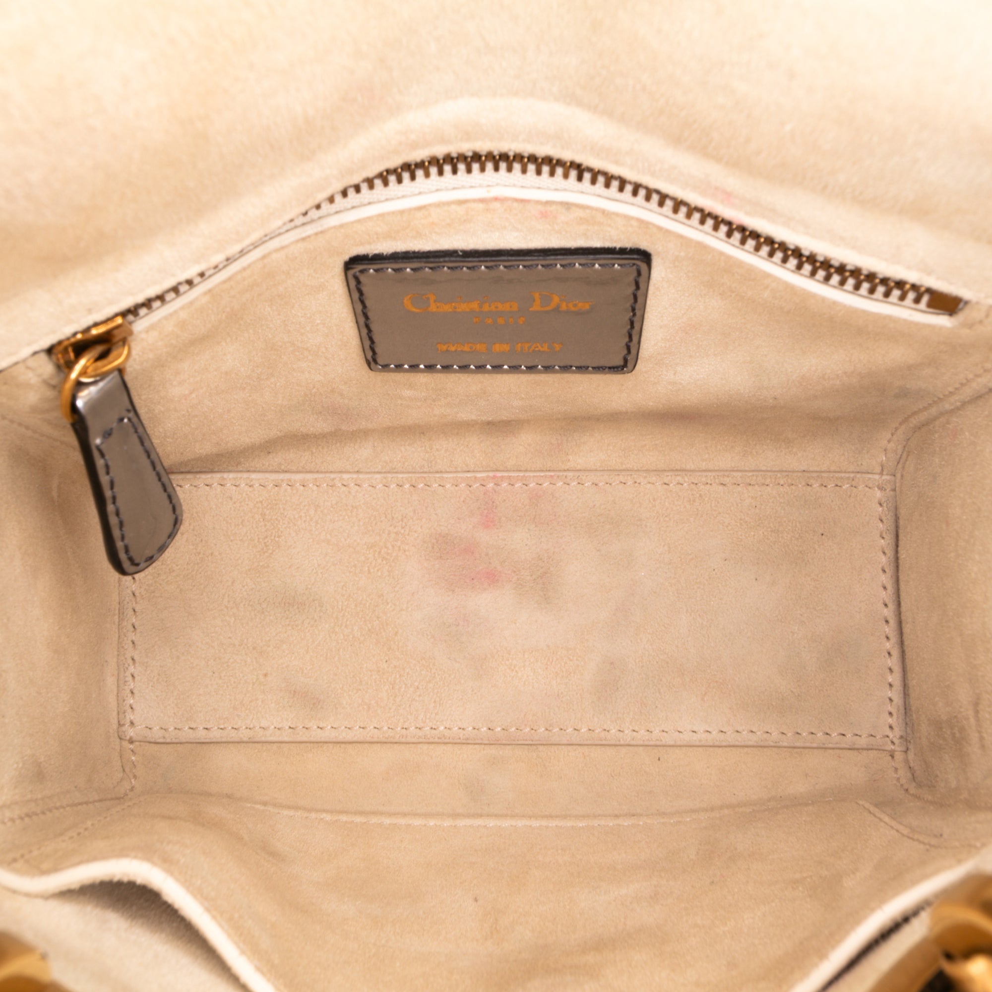 Mini Metallic Glazed Calfskin Lady Dior