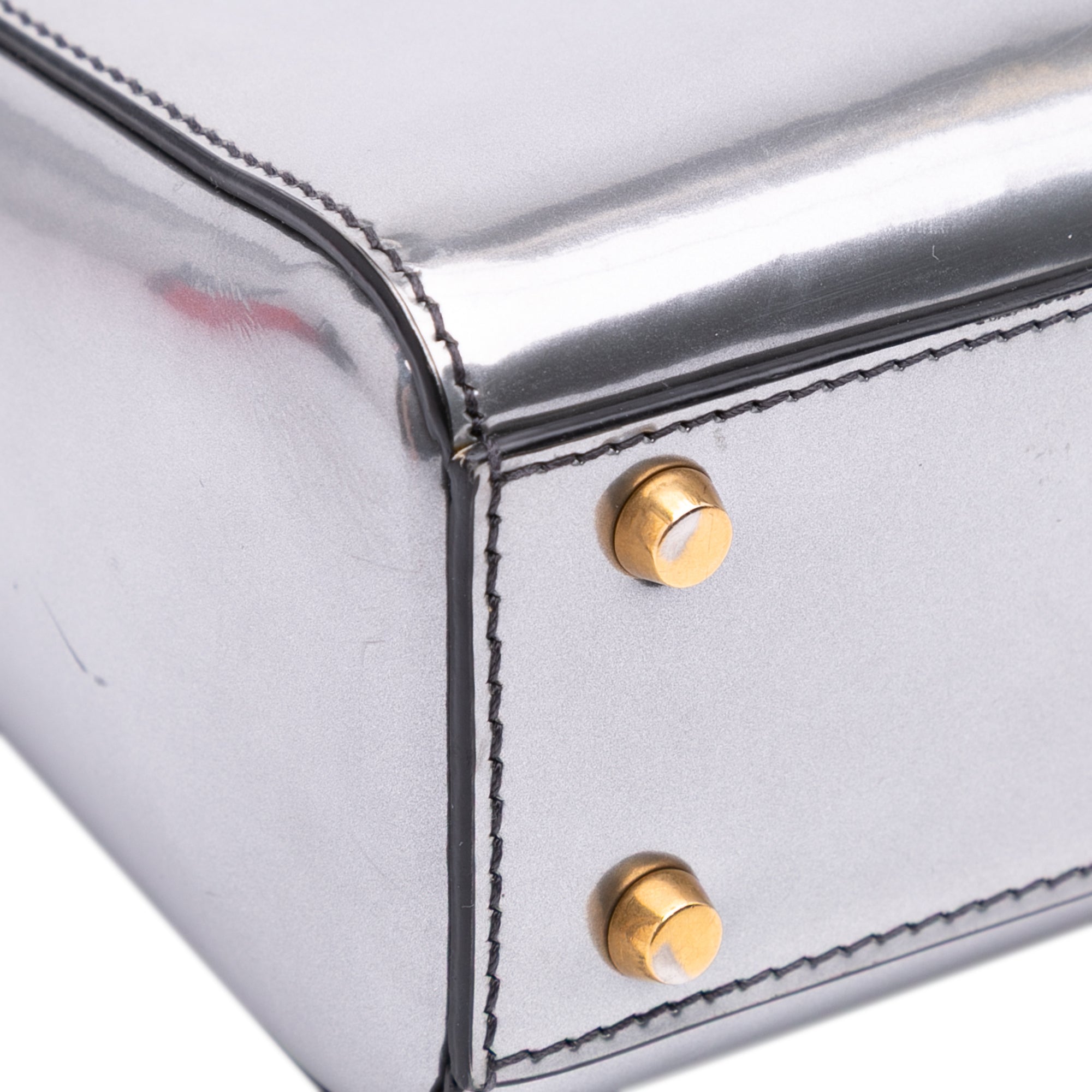 Mini Metallic Glazed Calfskin Lady Dior