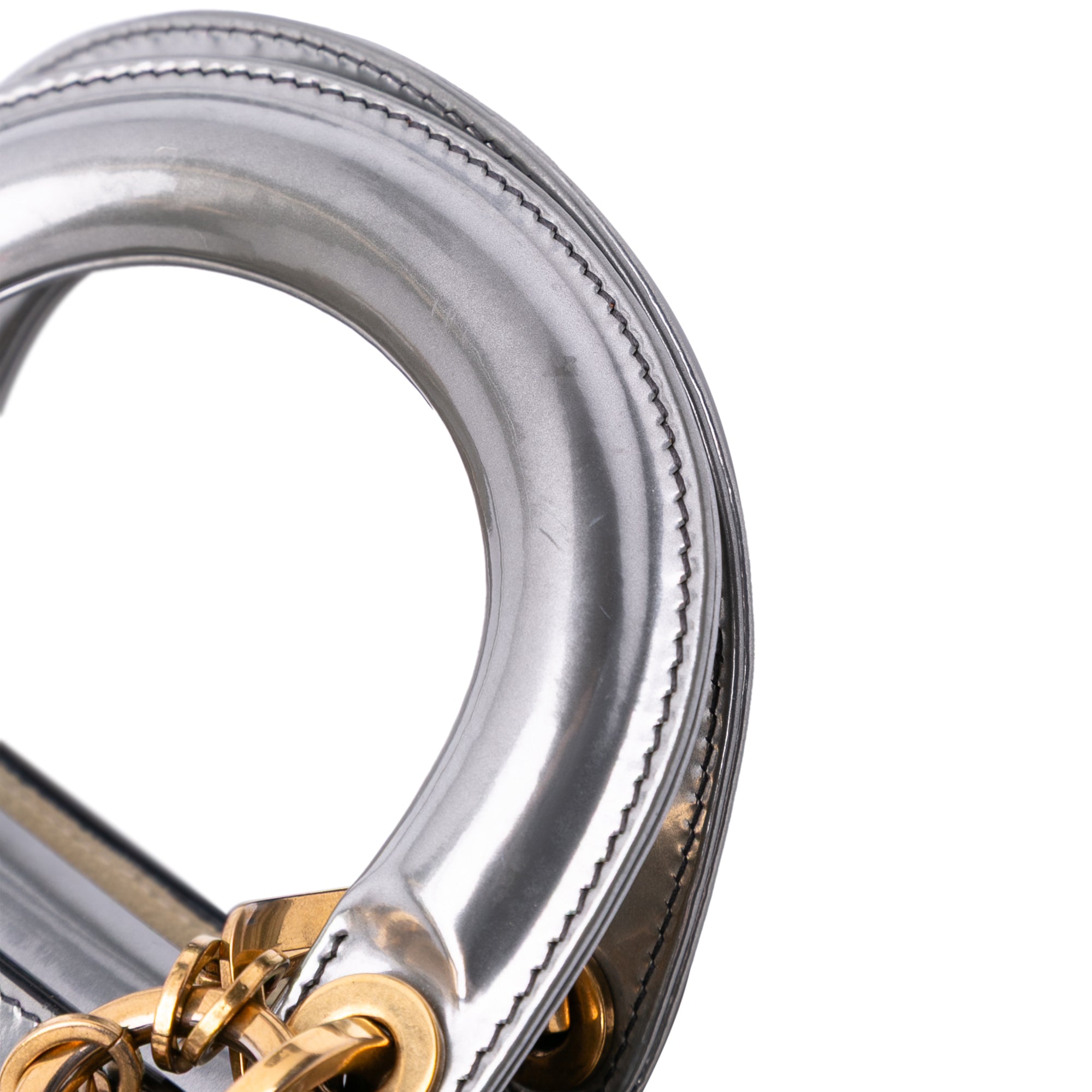 Mini Metallic Glazed Calfskin Lady Dior