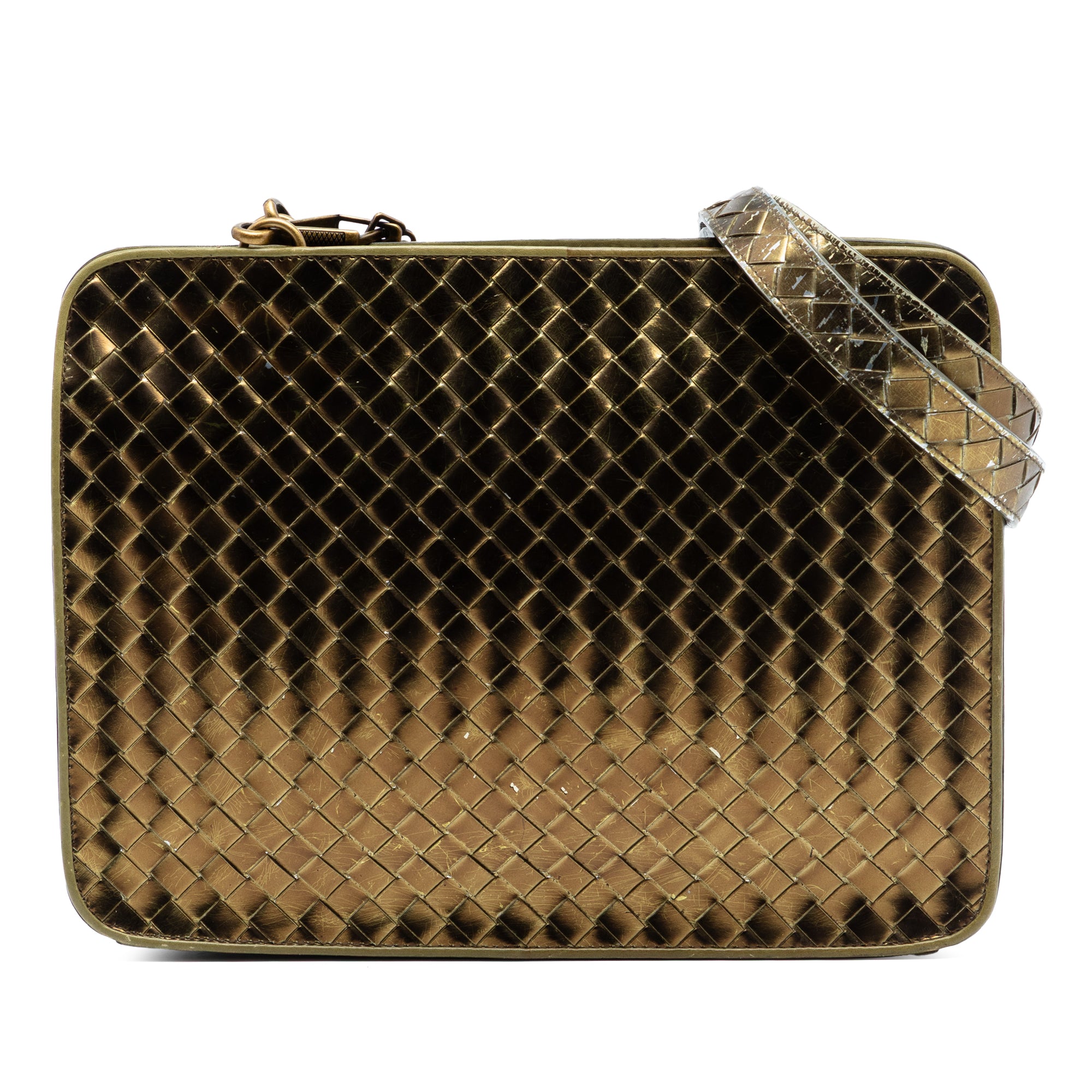 Metallic Nappa Intrecciato Shoulder Bag