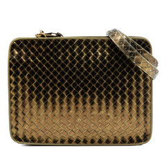 Metallic Nappa Intrecciato Shoulder Bag