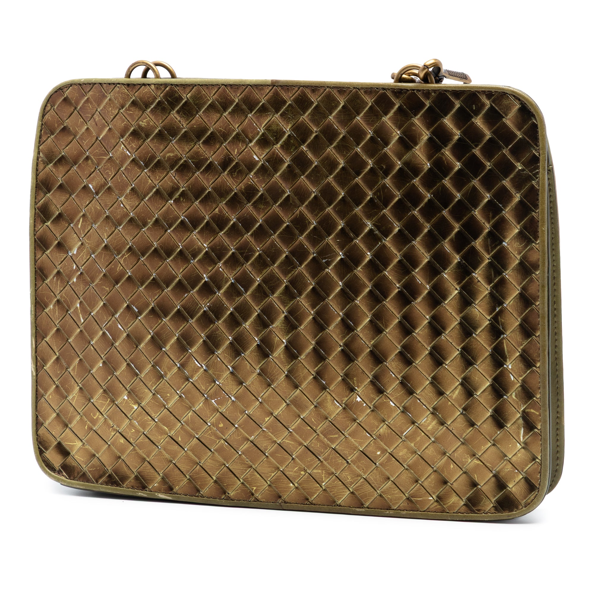 Metallic Nappa Intrecciato Shoulder Bag