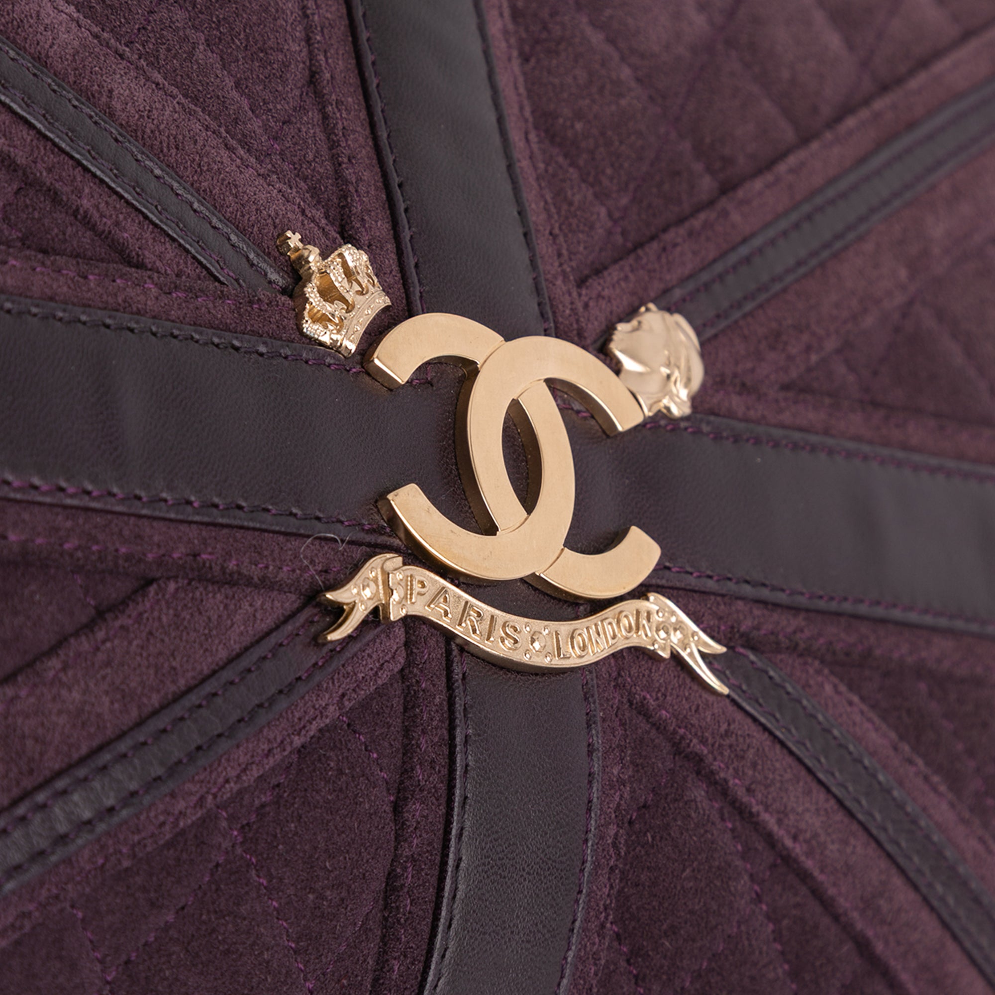 Quilted Suede Union Jack Clutch with Chain