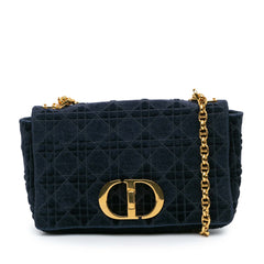 Medium Velvet Cannage Caro Bag