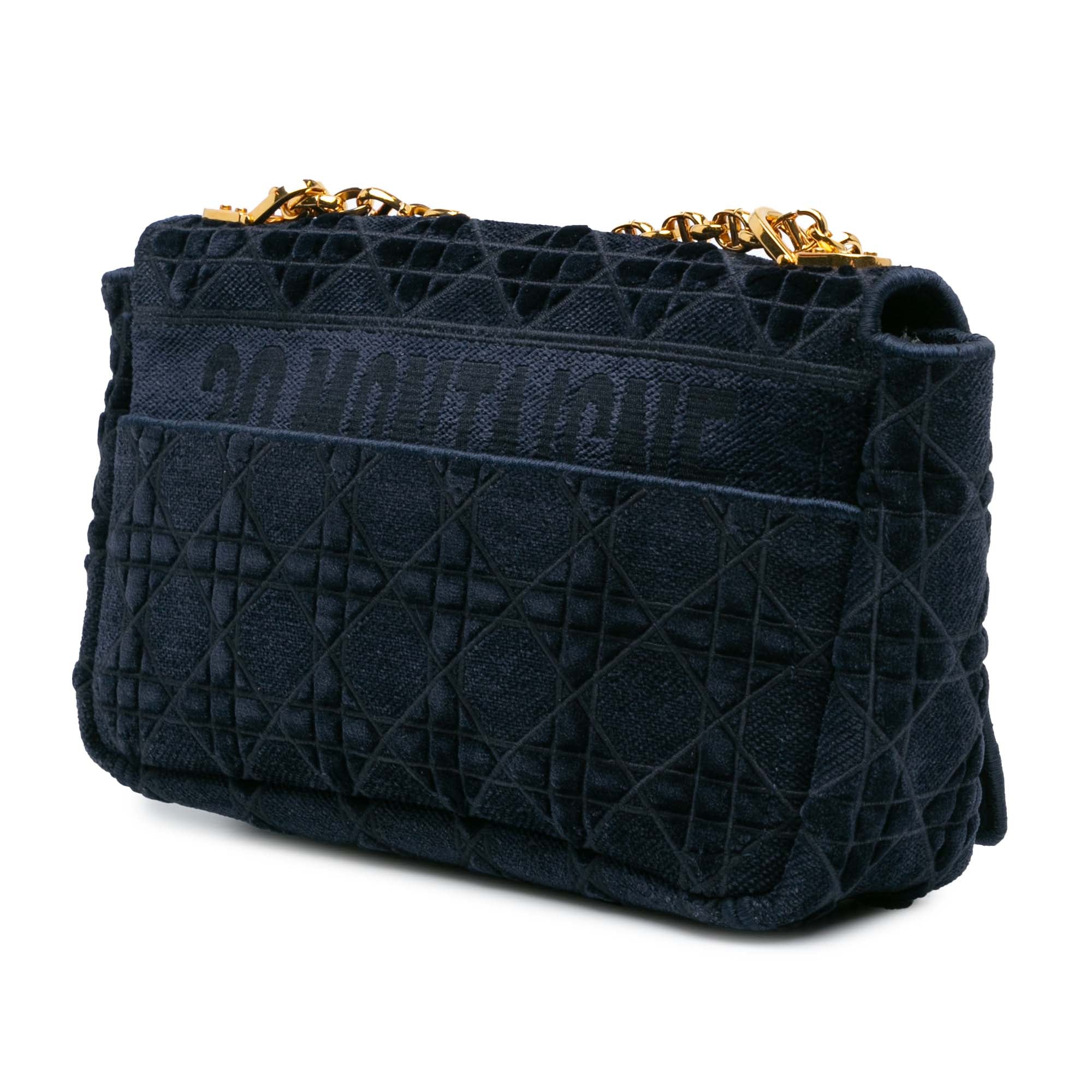Medium Velvet Cannage Caro Bag