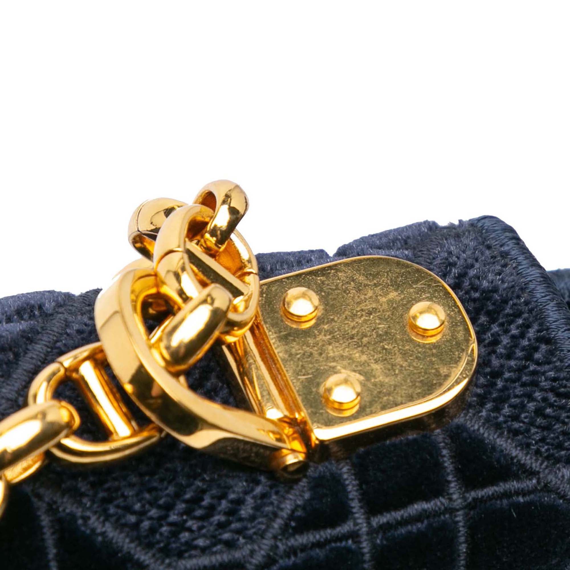 Medium Velvet Cannage Caro Bag