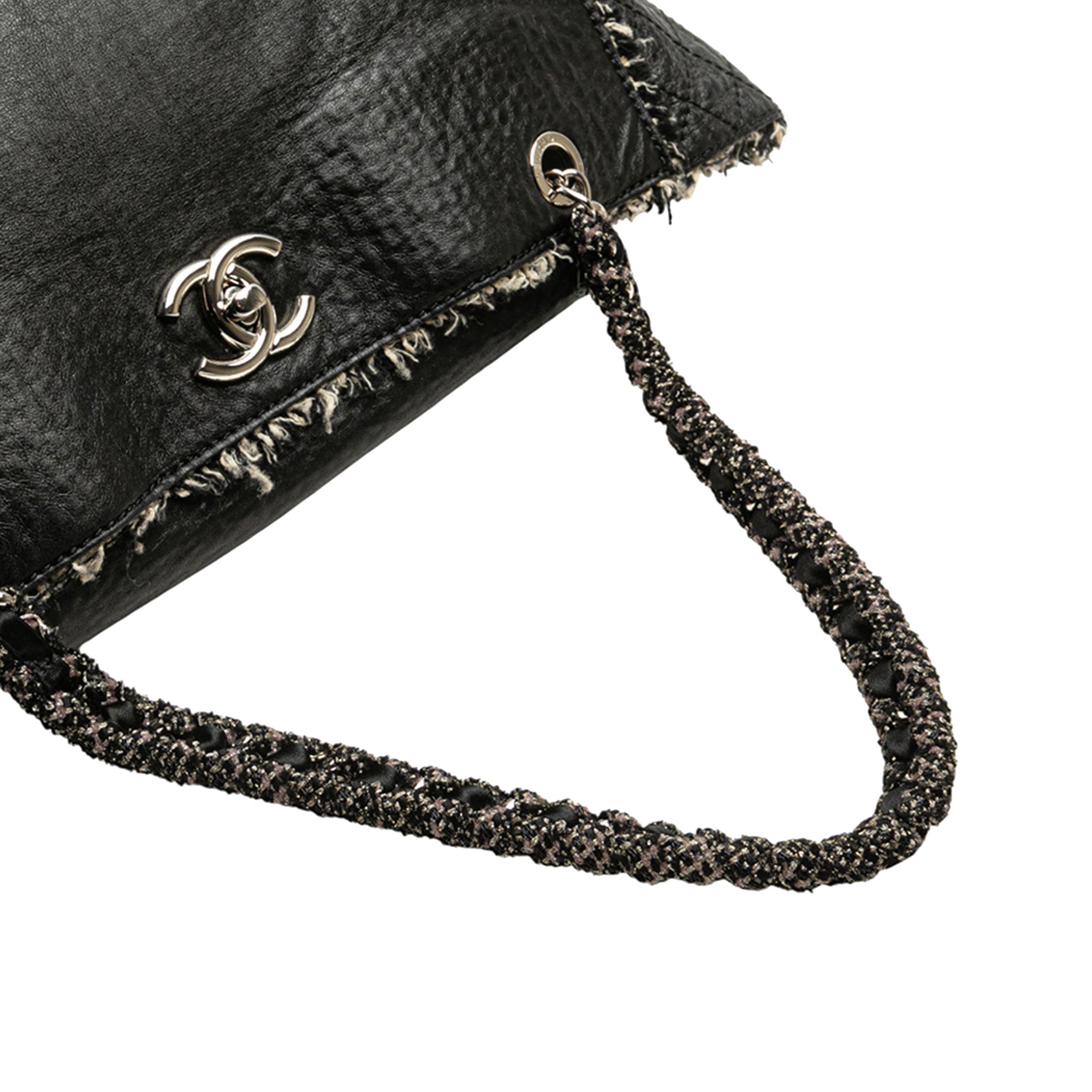 Glazed Calfskin Tweed Tweedy Shopping Tote
