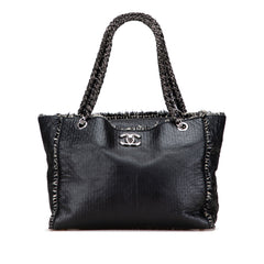 Glazed Calfskin Tweed Tweedy Shopping Tote