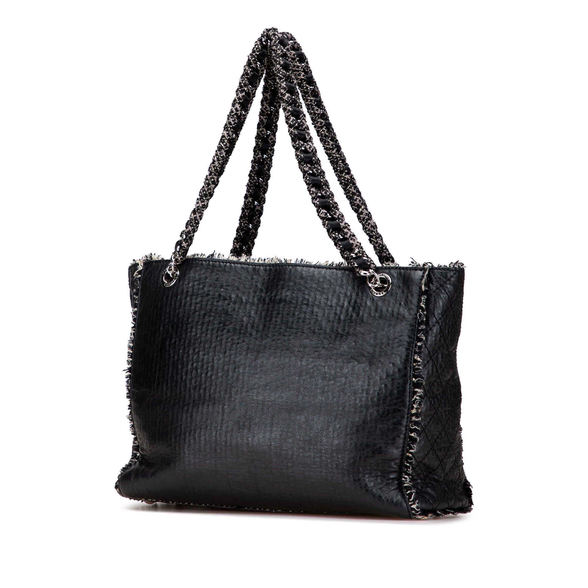Glazed Calfskin Tweed Tweedy Shopping Tote