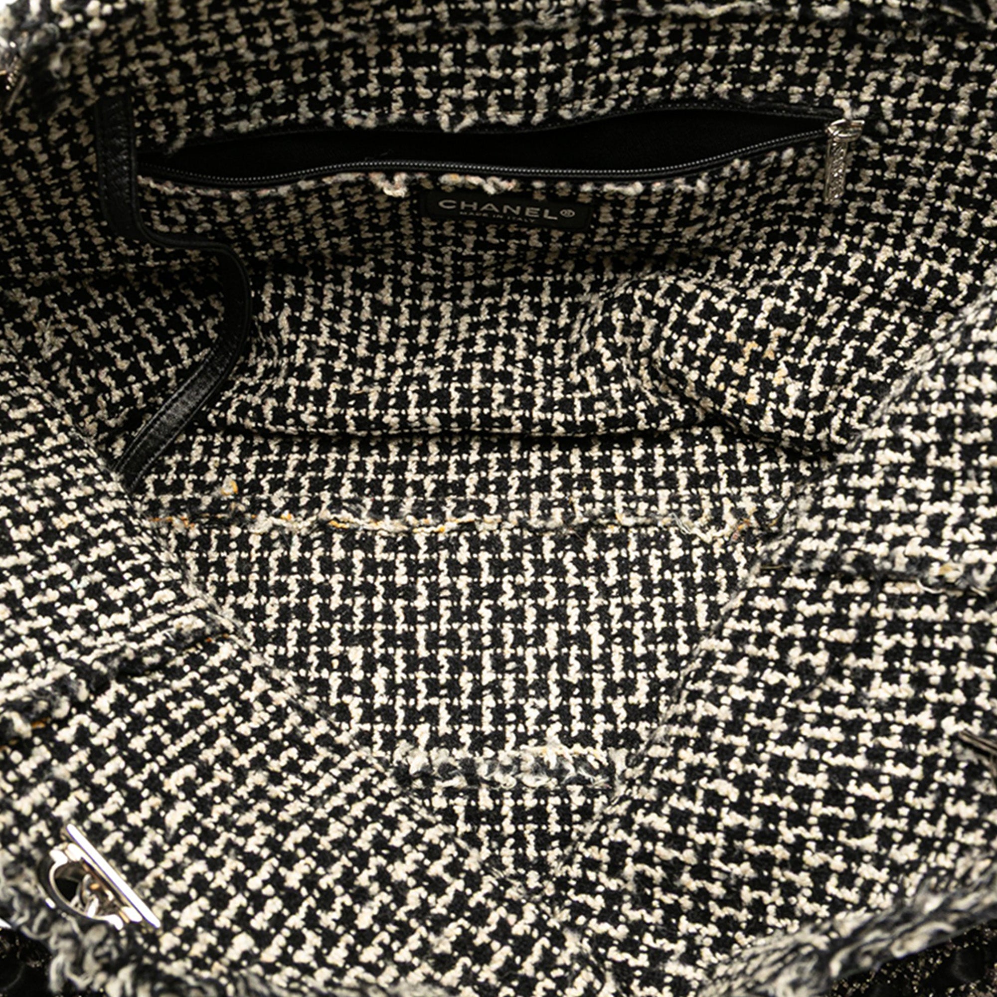 Glazed Calfskin Tweed Tweedy Shopping Tote