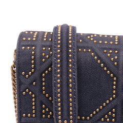 Studded Denim Vertical Diorama Crossbody