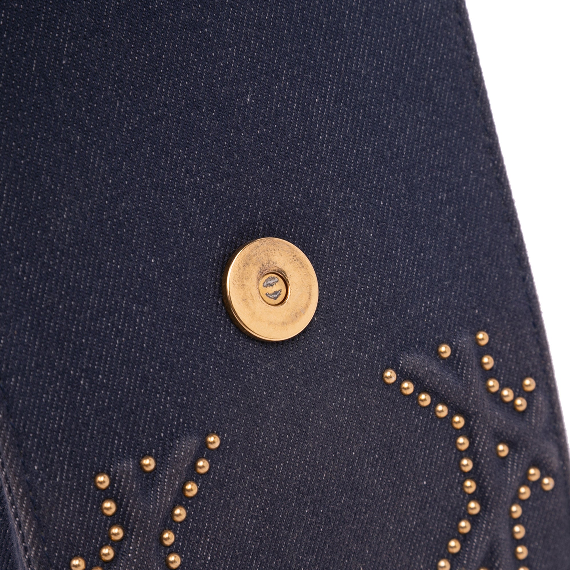 Studded Denim Vertical Diorama Crossbody