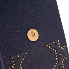 Studded Denim Vertical Diorama Crossbody