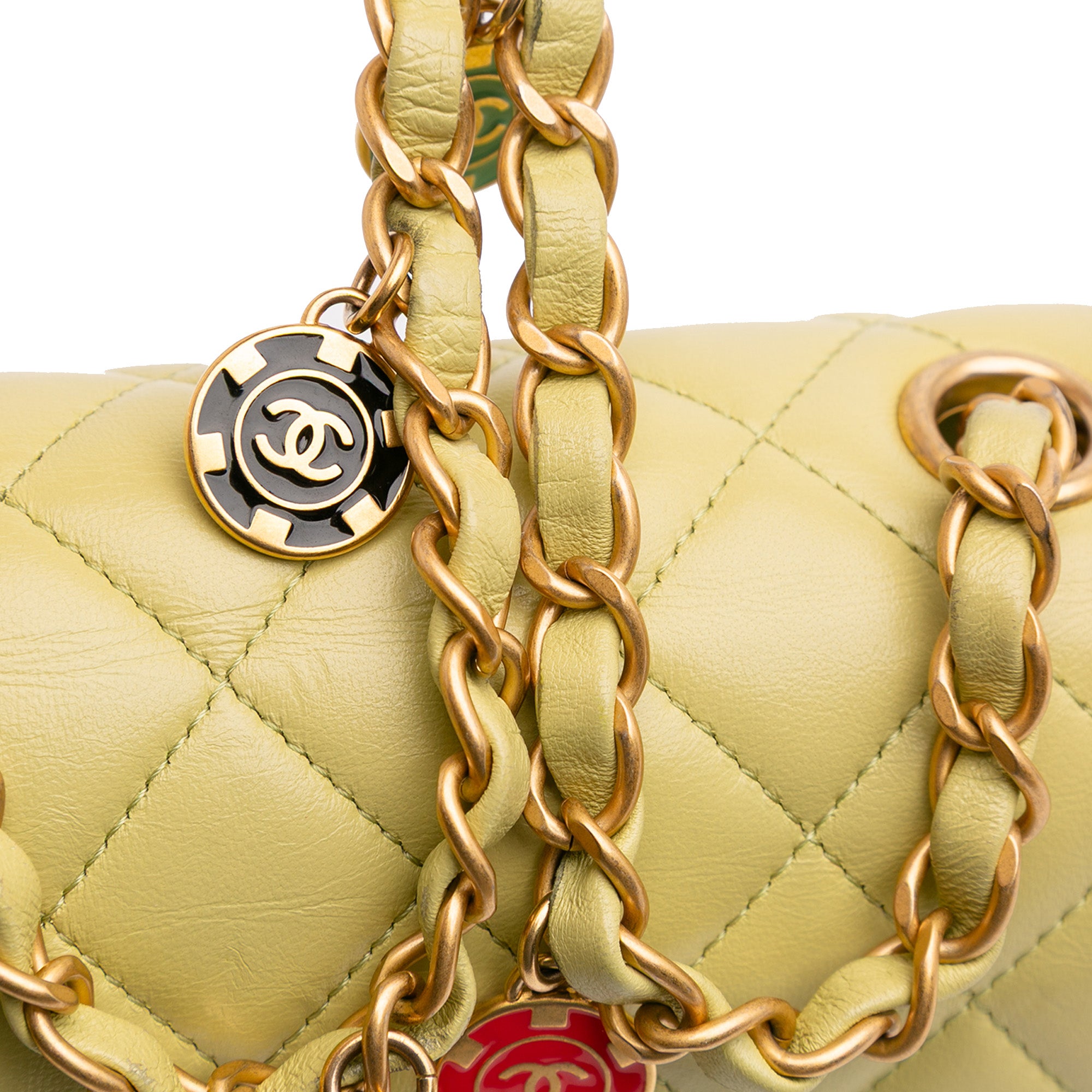 Mini Square Lambskin Casino Royale Charms Single Flap