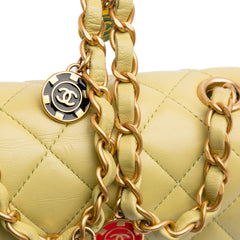 Mini Square Lambskin Casino Royale Charms Single Flap