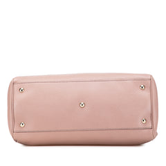 Medium Calfskin Bamboo Shopper Satchel