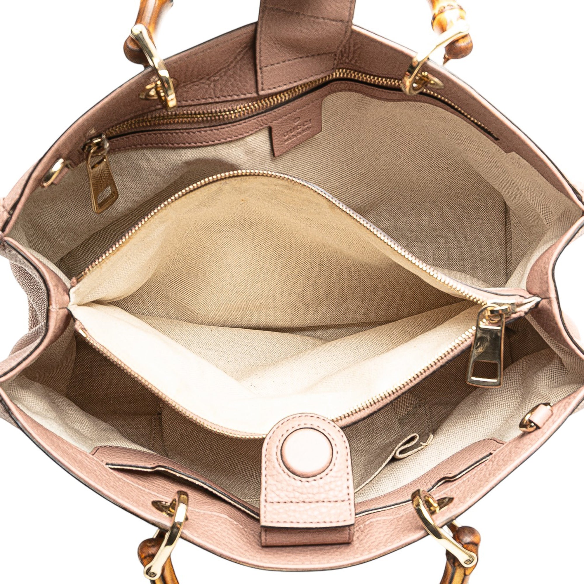 Medium Calfskin Bamboo Shopper Satchel