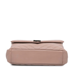 Medium Sheepskin Matelasse Chevron Monogram College Bag