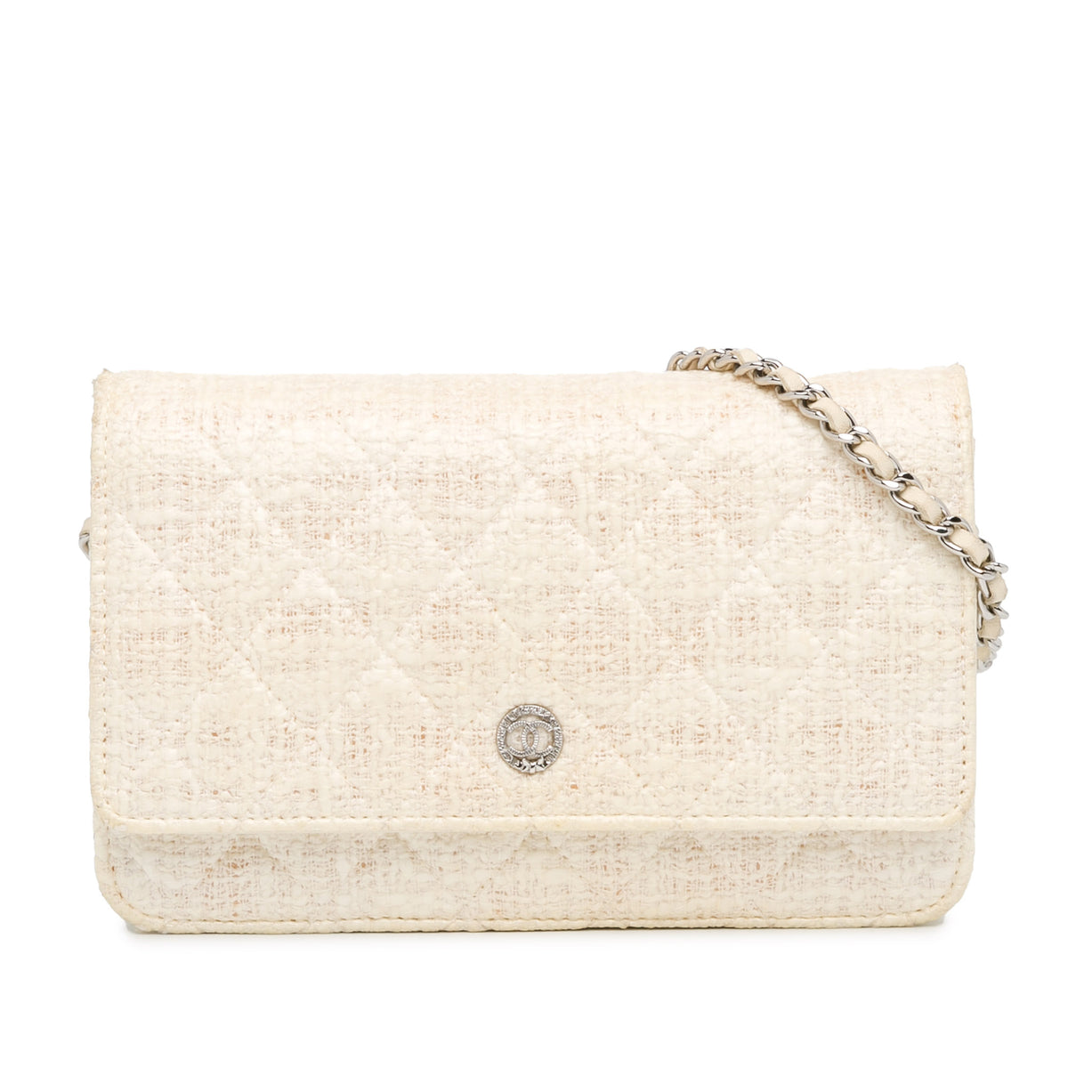 CC Coated Tweed Wallet On Chain