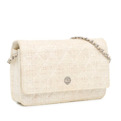 CC Coated Tweed Wallet On Chain
