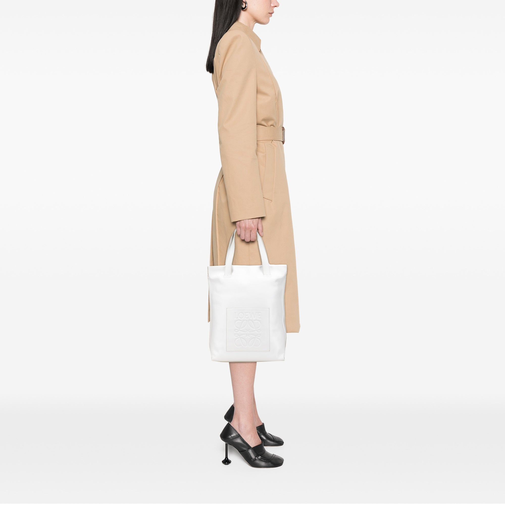 Anagram Leather Shopper Tote