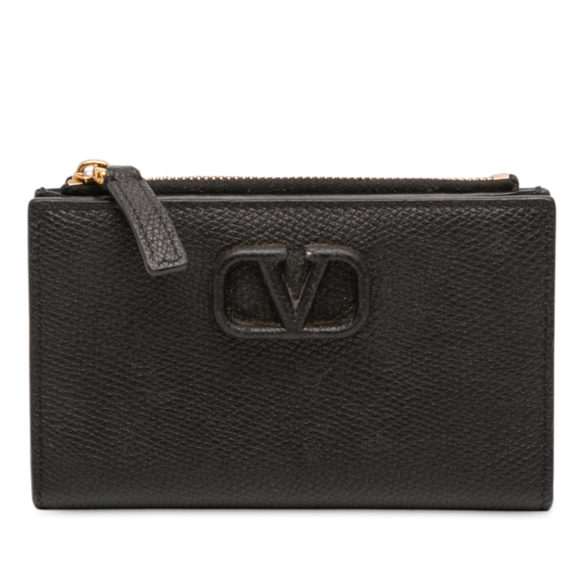 Leather VLogo Bifold Wallet